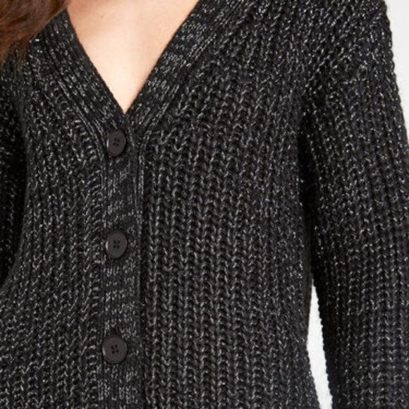 Modcloth Warming Signs Knit Cardigan Black - Picture 2 of 15